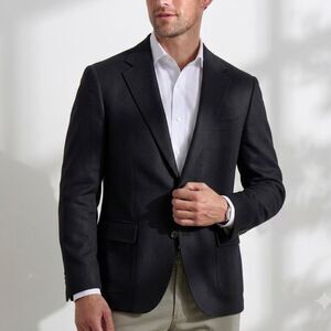 Alexandre London Savile Row Blazer Jacket 46R Black Pure New Wool 2 Button